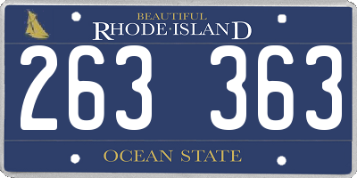 RI license plate 263363