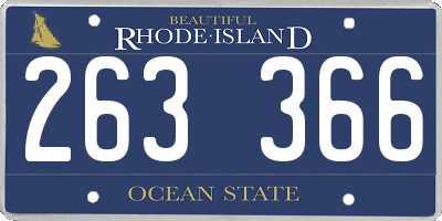 RI license plate 263366