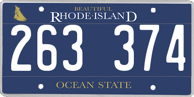 RI license plate 263374