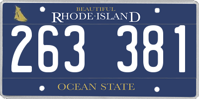 RI license plate 263381