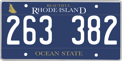 RI license plate 263382