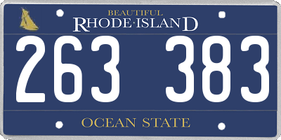 RI license plate 263383