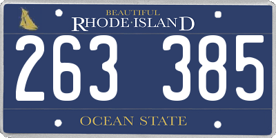 RI license plate 263385