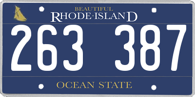 RI license plate 263387