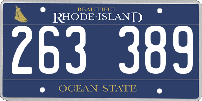 RI license plate 263389