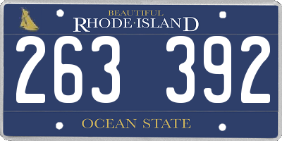 RI license plate 263392
