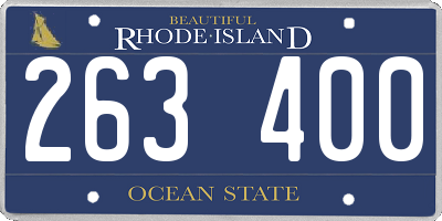 RI license plate 263400