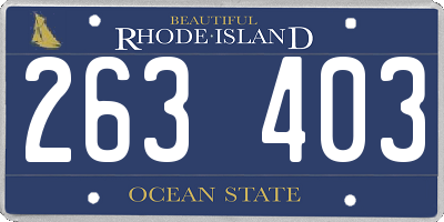 RI license plate 263403