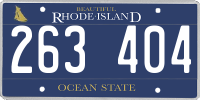 RI license plate 263404