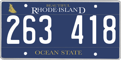 RI license plate 263418