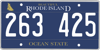 RI license plate 263425