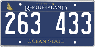 RI license plate 263433