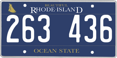 RI license plate 263436