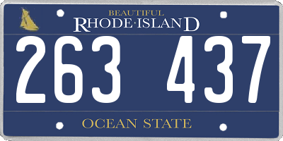 RI license plate 263437