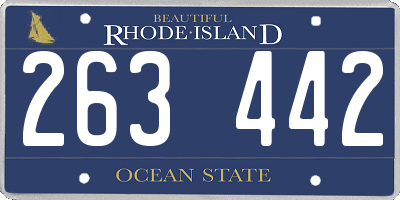 RI license plate 263442