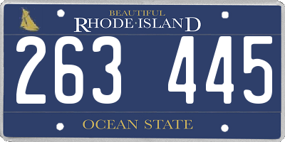 RI license plate 263445