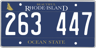 RI license plate 263447