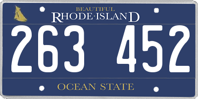 RI license plate 263452