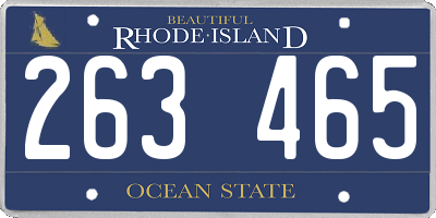 RI license plate 263465