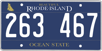 RI license plate 263467