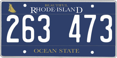RI license plate 263473