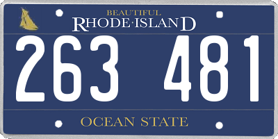 RI license plate 263481