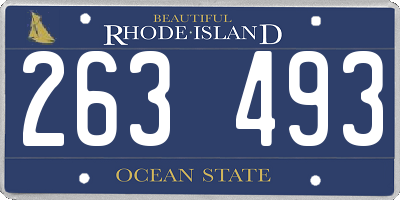 RI license plate 263493