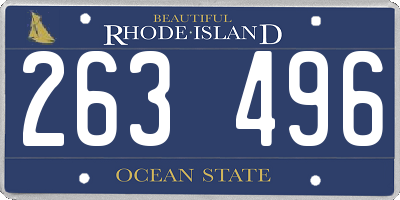 RI license plate 263496