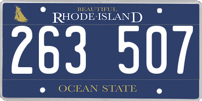 RI license plate 263507