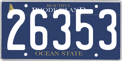 RI license plate 26353