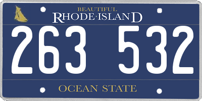 RI license plate 263532