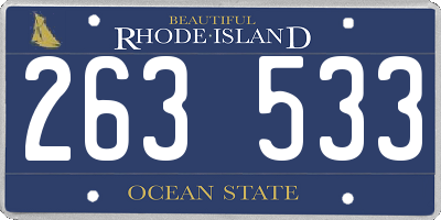 RI license plate 263533