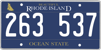 RI license plate 263537
