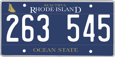 RI license plate 263545