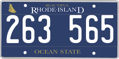 RI license plate 263565