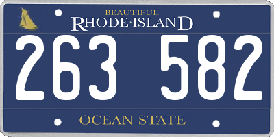 RI license plate 263582