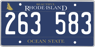 RI license plate 263583