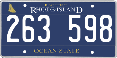 RI license plate 263598