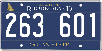 RI license plate 263601
