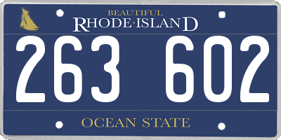 RI license plate 263602