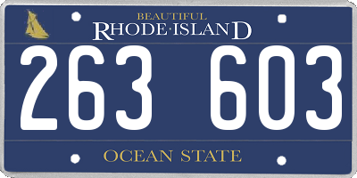 RI license plate 263603