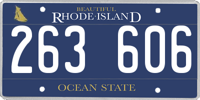 RI license plate 263606