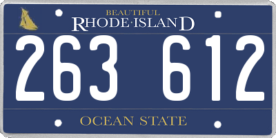 RI license plate 263612
