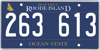 RI license plate 263613