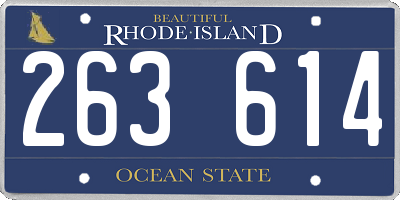 RI license plate 263614