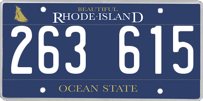 RI license plate 263615