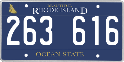 RI license plate 263616