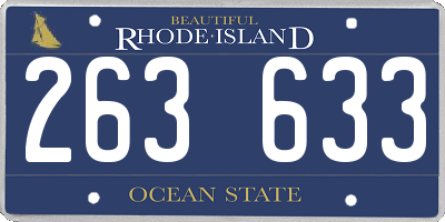 RI license plate 263633