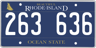 RI license plate 263636