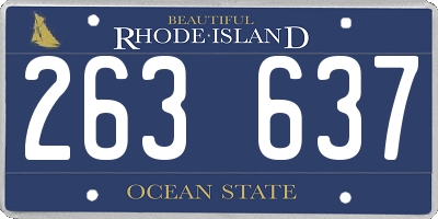 RI license plate 263637